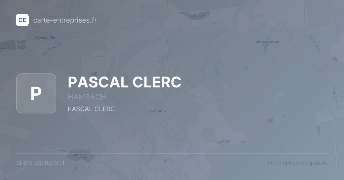 PASCAL CLERC — 937627321 — fiche entreprise