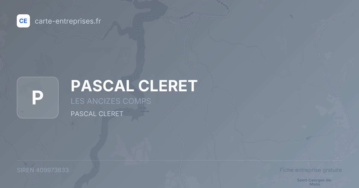 PASCAL CLERET — 409973633 — fiche entreprise