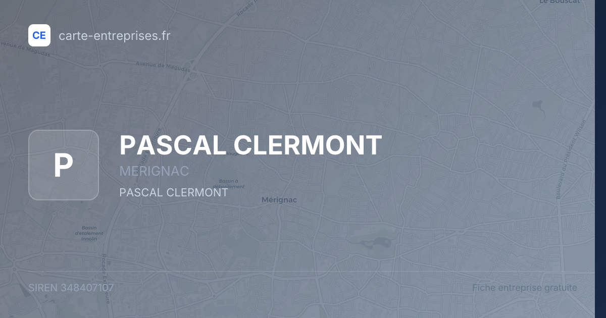 PASCAL CLERMONT — 348407107 — fiche entreprise