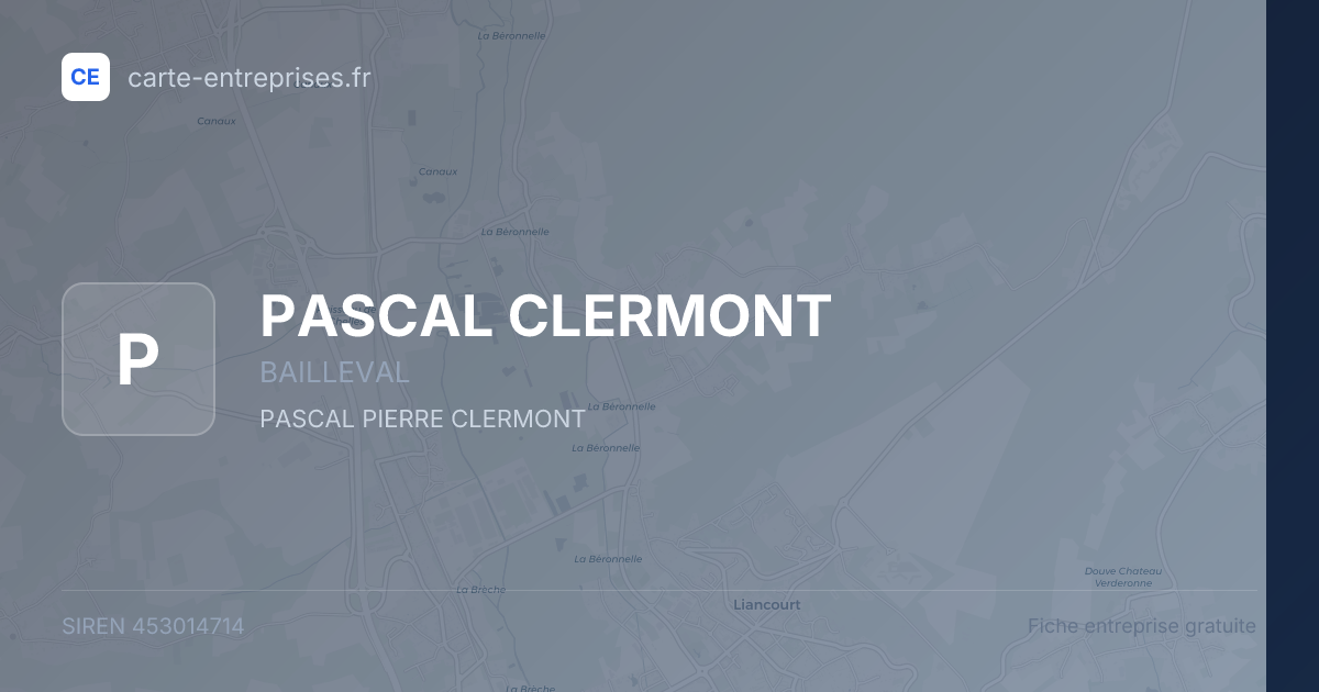 PASCAL CLERMONT — 453014714 — fiche entreprise