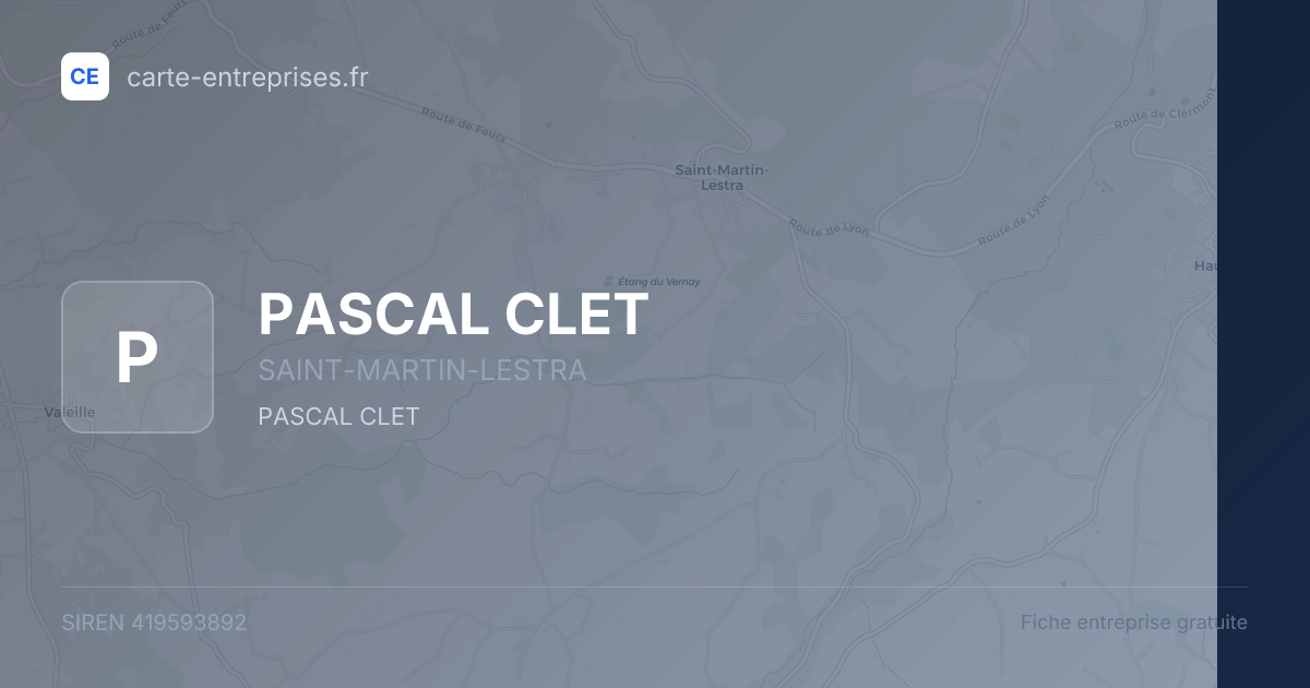 PASCAL CLET — 419593892 — fiche entreprise