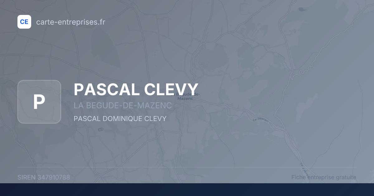 PASCAL CLEVY — 347910788 — fiche entreprise