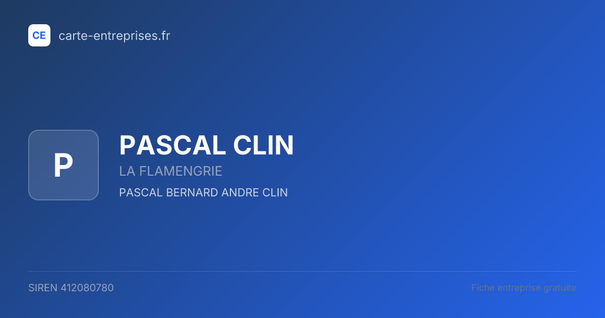 PASCAL CLIN — 412080780 — fiche entreprise