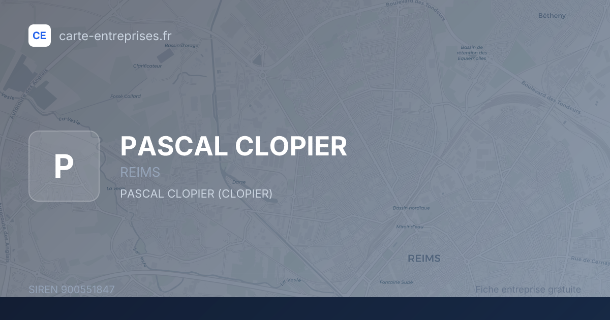PASCAL CLOPIER — 900551847 — fiche entreprise