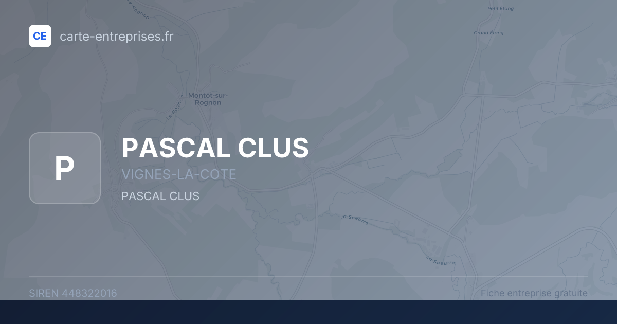 PASCAL CLUS — 448322016 — fiche entreprise