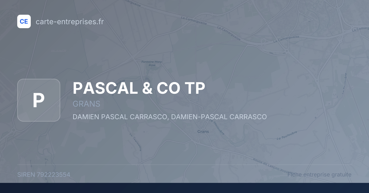 PASCAL & CO TP — 792223554 — fiche entreprise