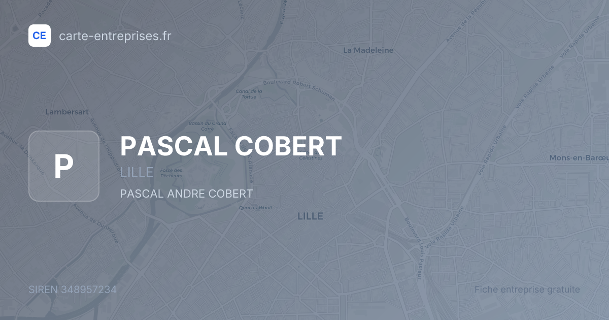 PASCAL COBERT — 348957234 — fiche entreprise