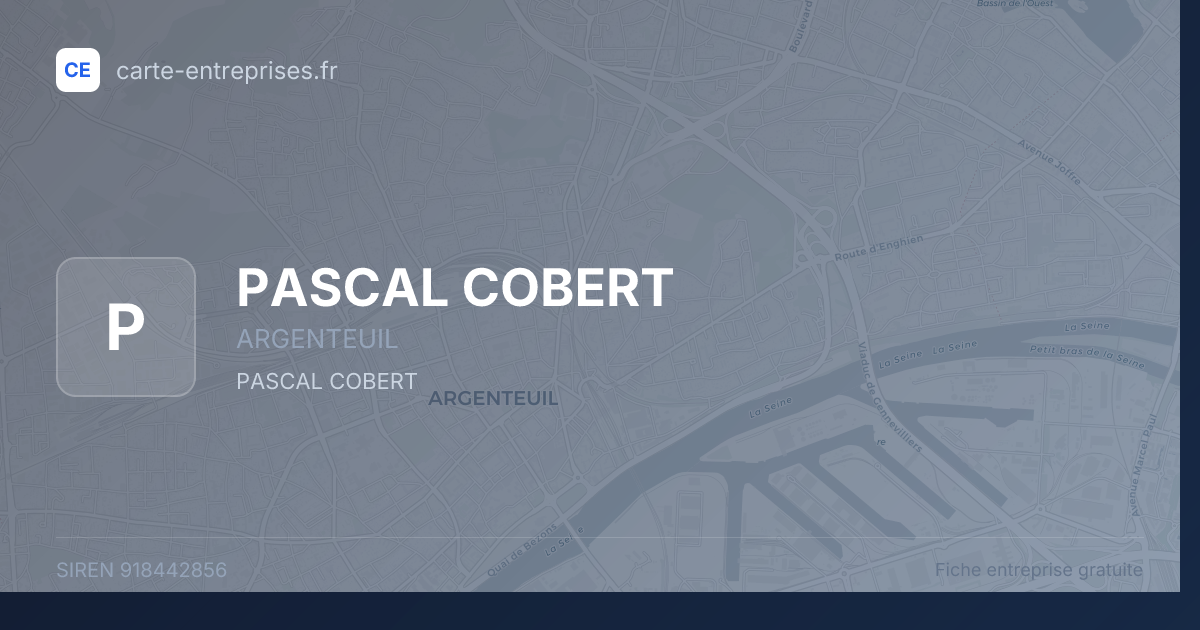 PASCAL COBERT — 918442856 — fiche entreprise