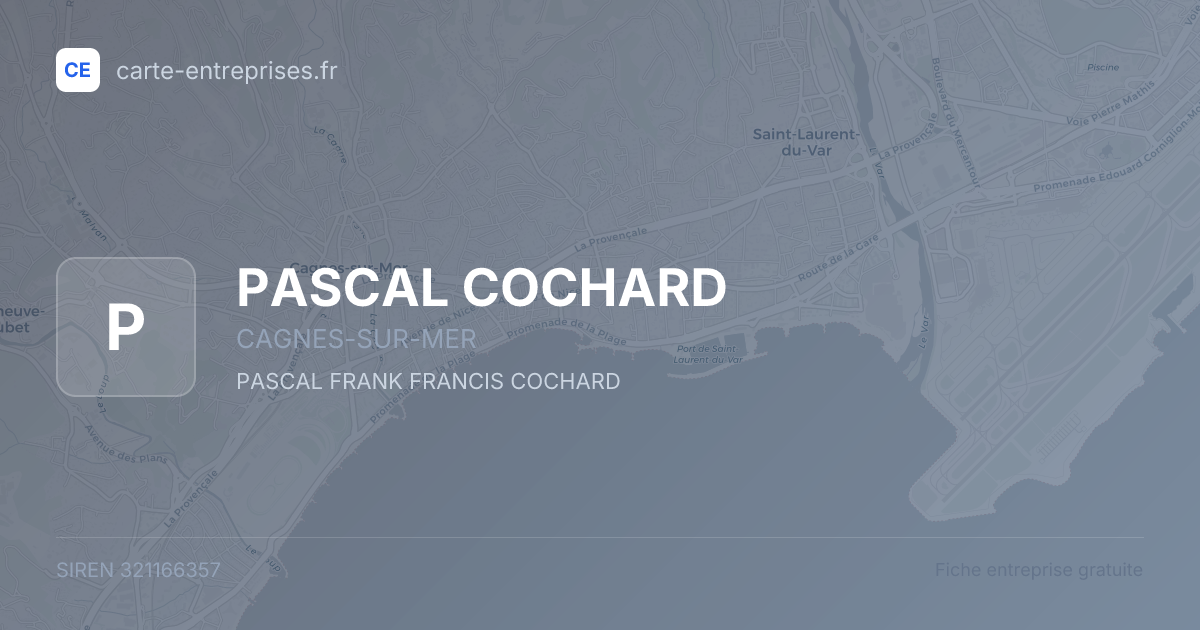 PASCAL COCHARD — 321166357 — fiche entreprise
