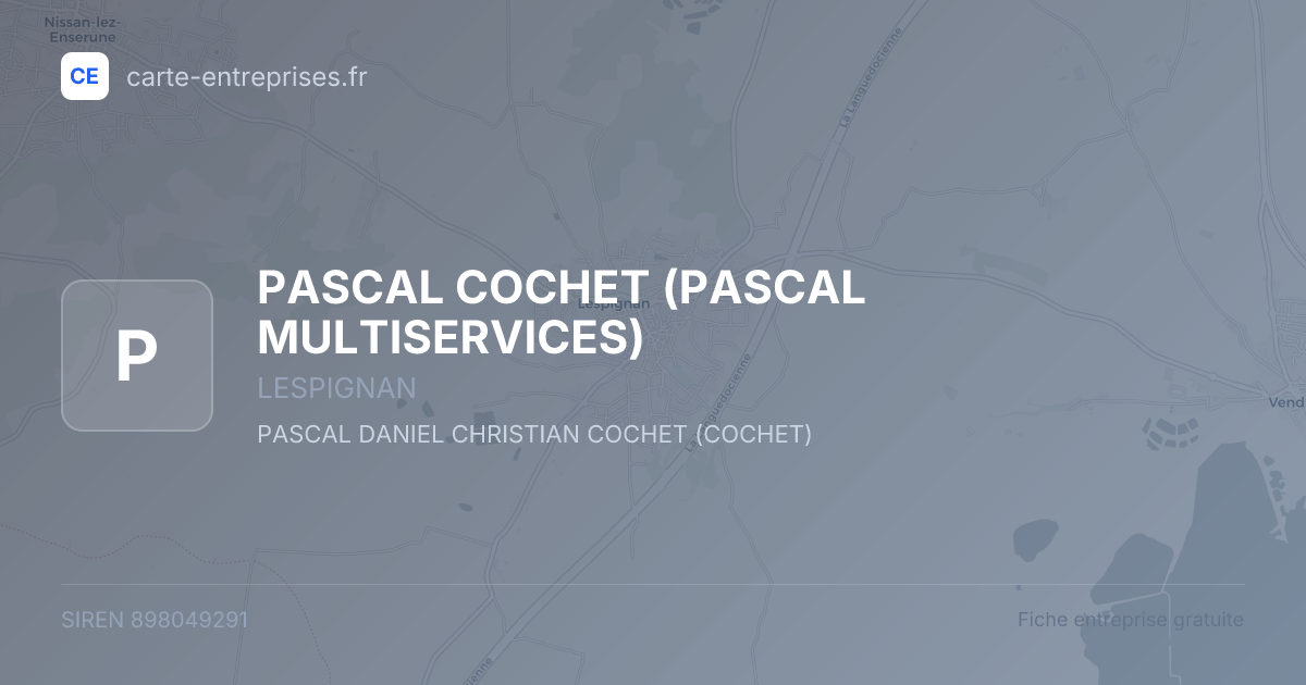 PASCAL COCHET (PASCAL MULTISERVICES) — 898049291 — fiche entreprise