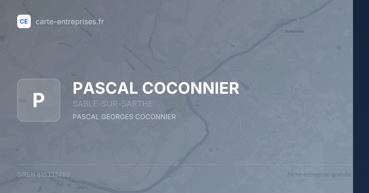 PASCAL COCONNIER — 815333489 — fiche entreprise