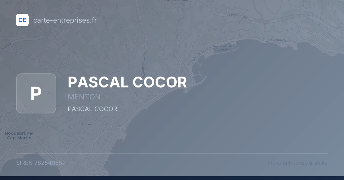 PASCAL COCOR — 782540652 — fiche entreprise