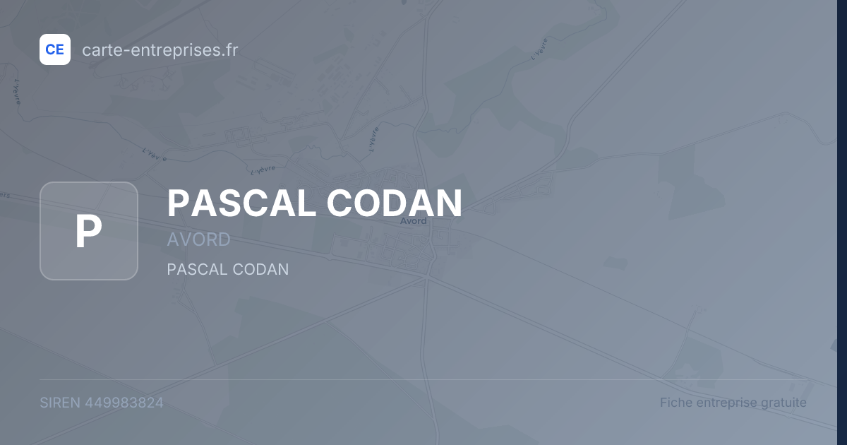 PASCAL CODAN — 449983824 — fiche entreprise