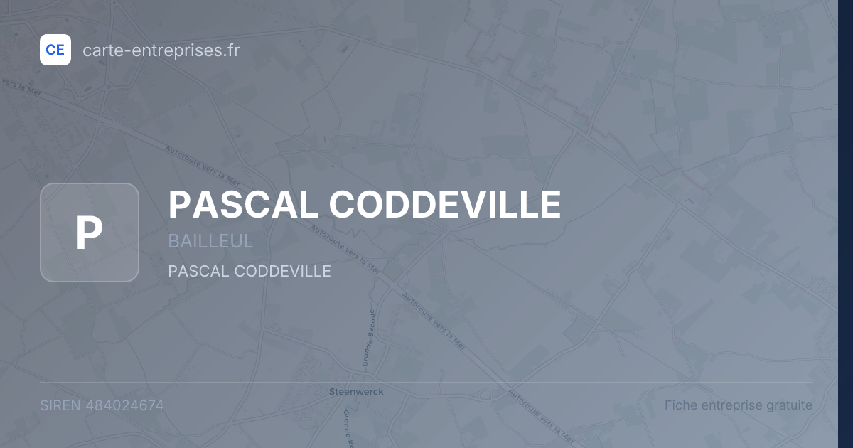 PASCAL CODDEVILLE — 484024674 — fiche entreprise