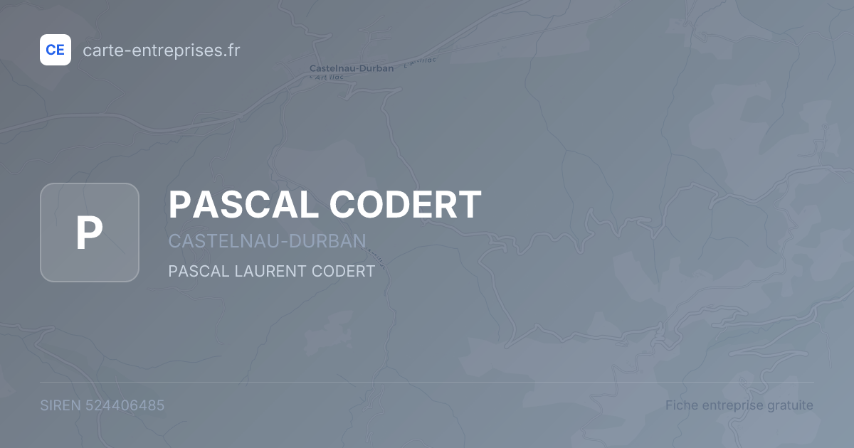 PASCAL CODERT — 524406485 — fiche entreprise