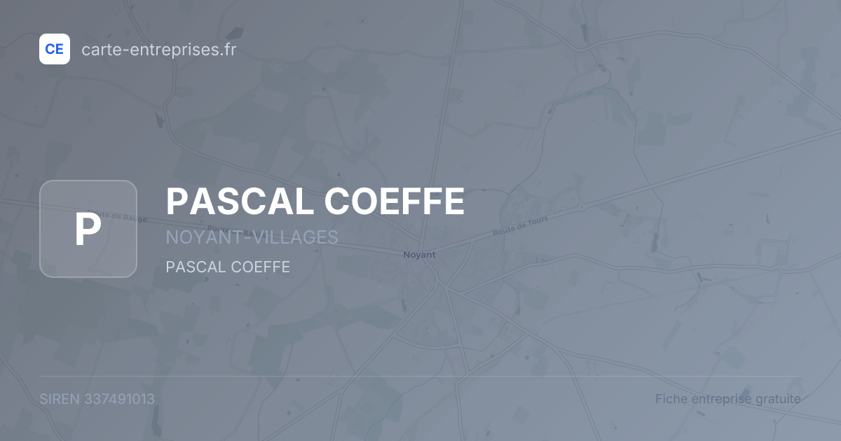 PASCAL COEFFE — 337491013 — fiche entreprise