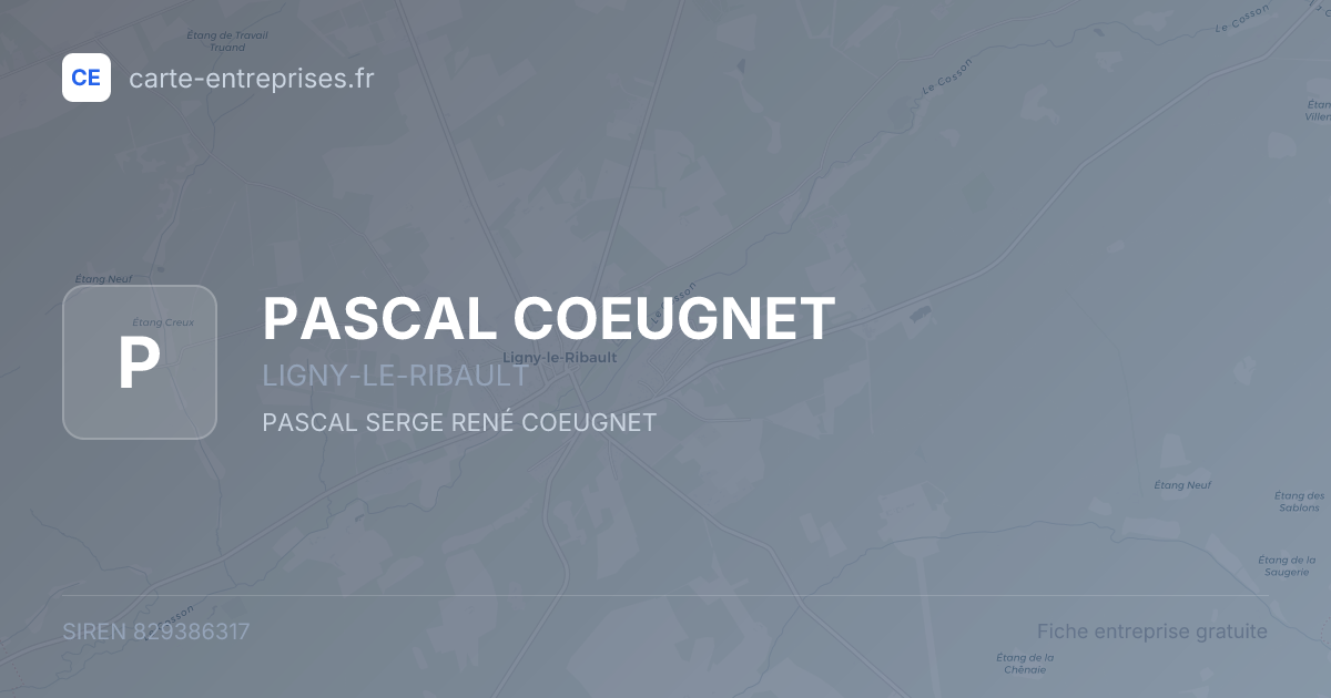 PASCAL COEUGNET — 829386317 — fiche entreprise