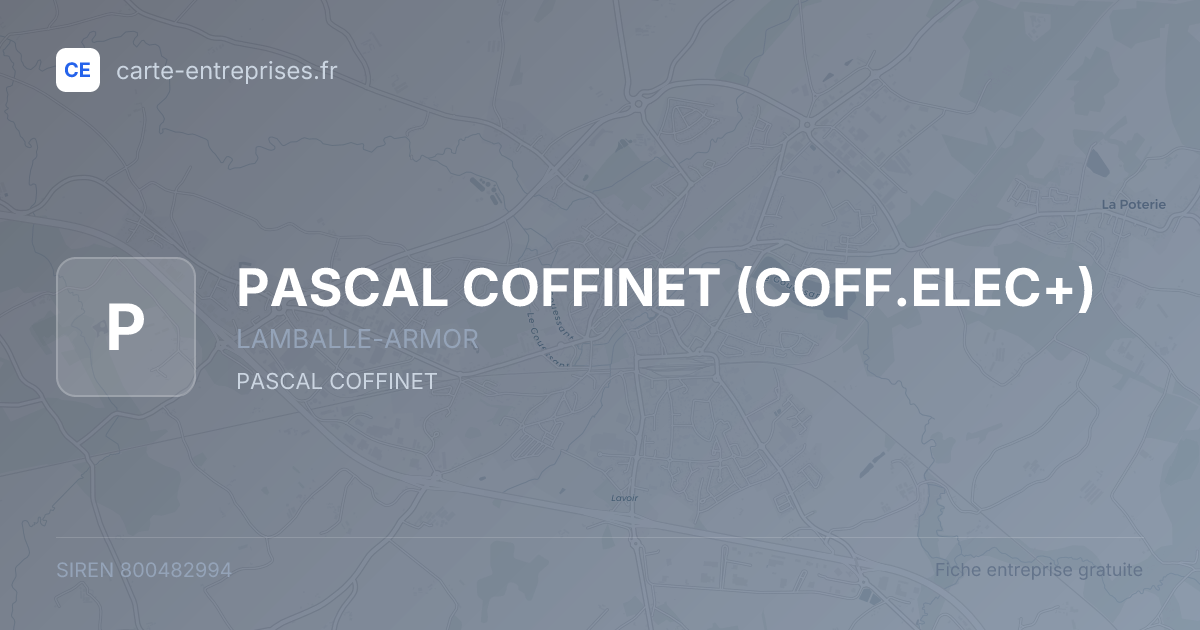 PASCAL COFFINET (COFF.ELEC+) — 800482994 — fiche entreprise