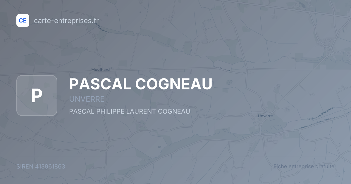 PASCAL COGNEAU — 413961863 — fiche entreprise