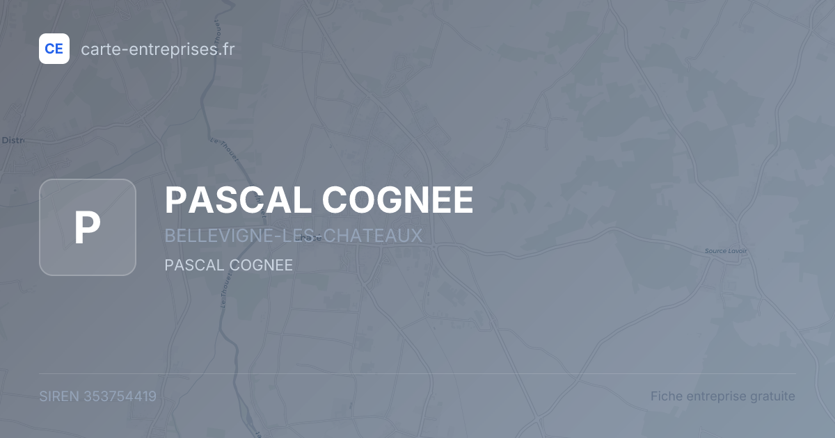 PASCAL COGNEE — 353754419 — fiche entreprise