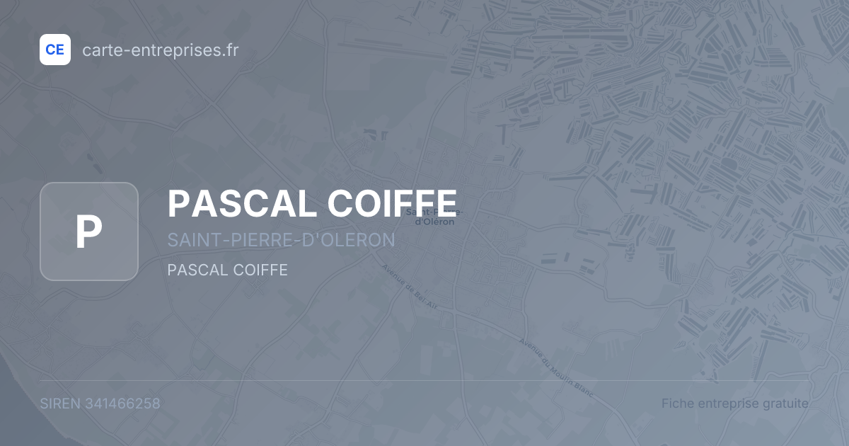 PASCAL COIFFE — 341466258 — fiche entreprise