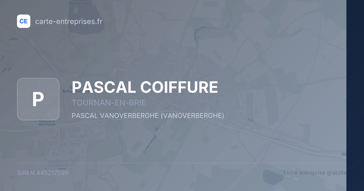 PASCAL COIFFURE — 445217599 — fiche entreprise
