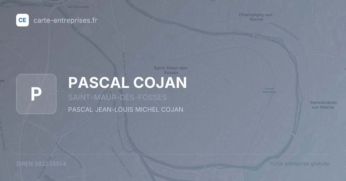 PASCAL COJAN — 982336554 — fiche entreprise