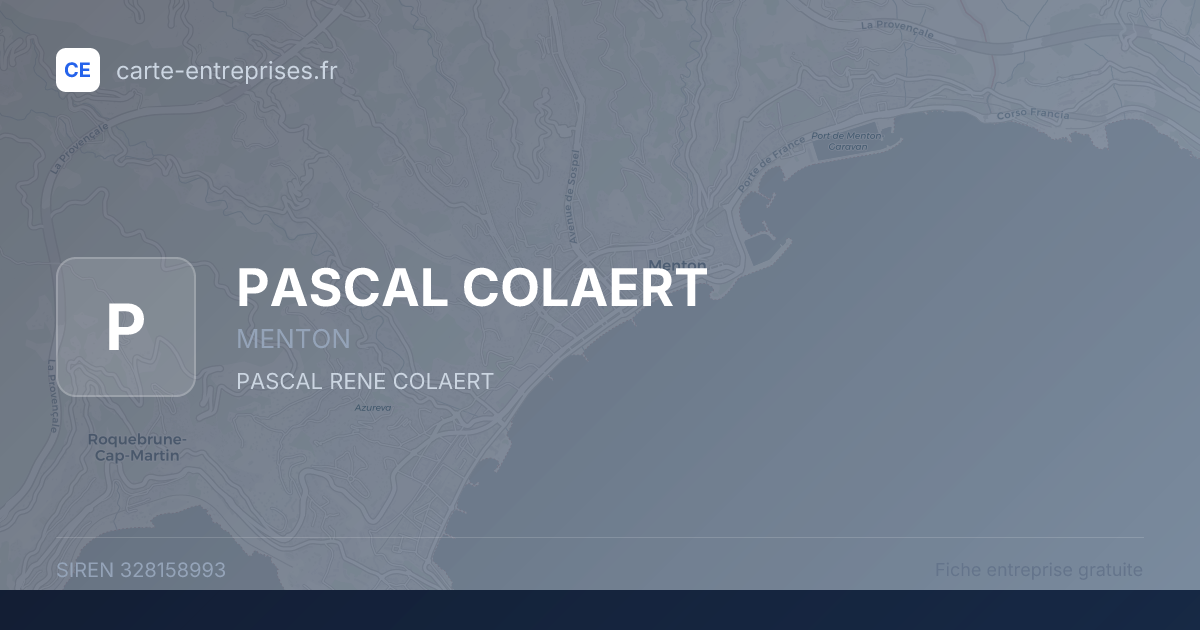 PASCAL COLAERT — 328158993 — fiche entreprise