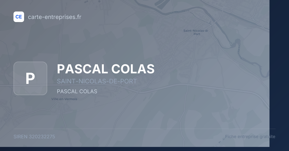 PASCAL COLAS — 320232275 — fiche entreprise