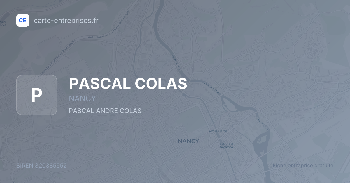 PASCAL COLAS — 320385552 — fiche entreprise