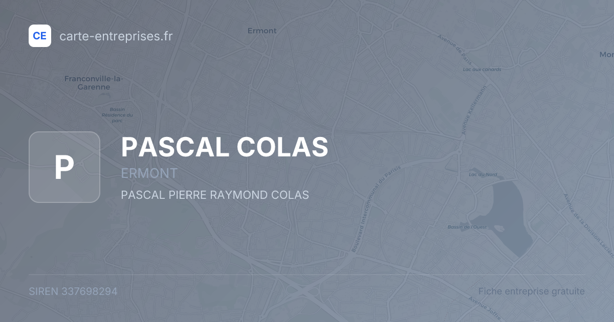 PASCAL COLAS — 337698294 — fiche entreprise