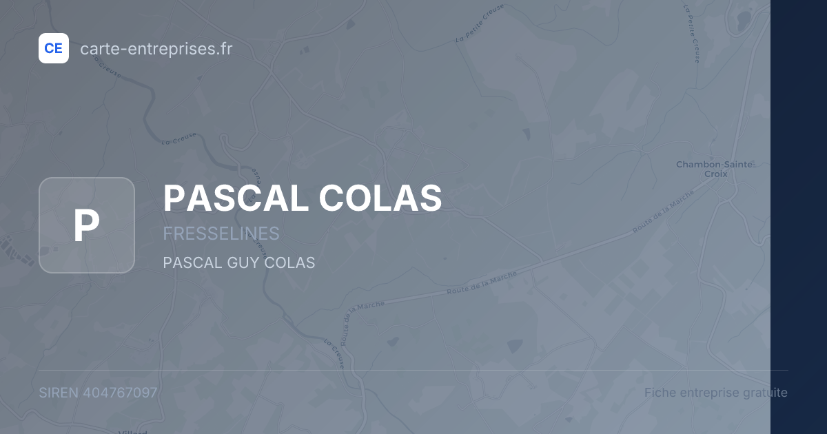 PASCAL COLAS — 404767097 — fiche entreprise