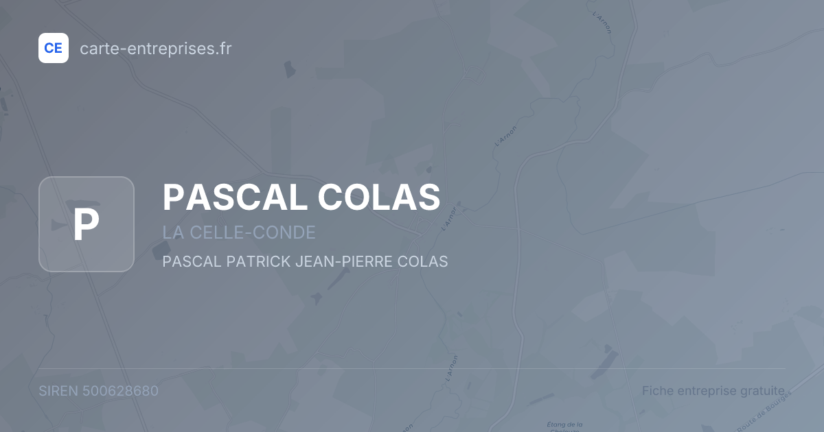 PASCAL COLAS — 500628680 — fiche entreprise