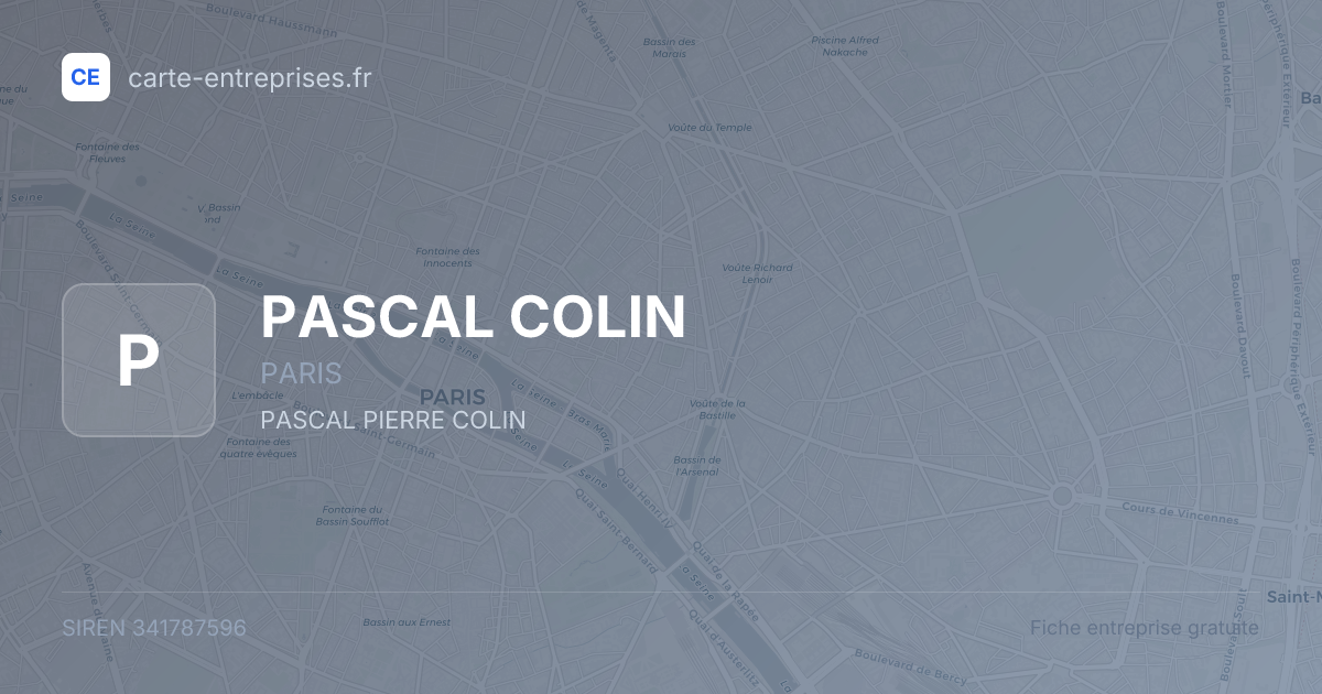 PASCAL COLIN — 341787596 — fiche entreprise
