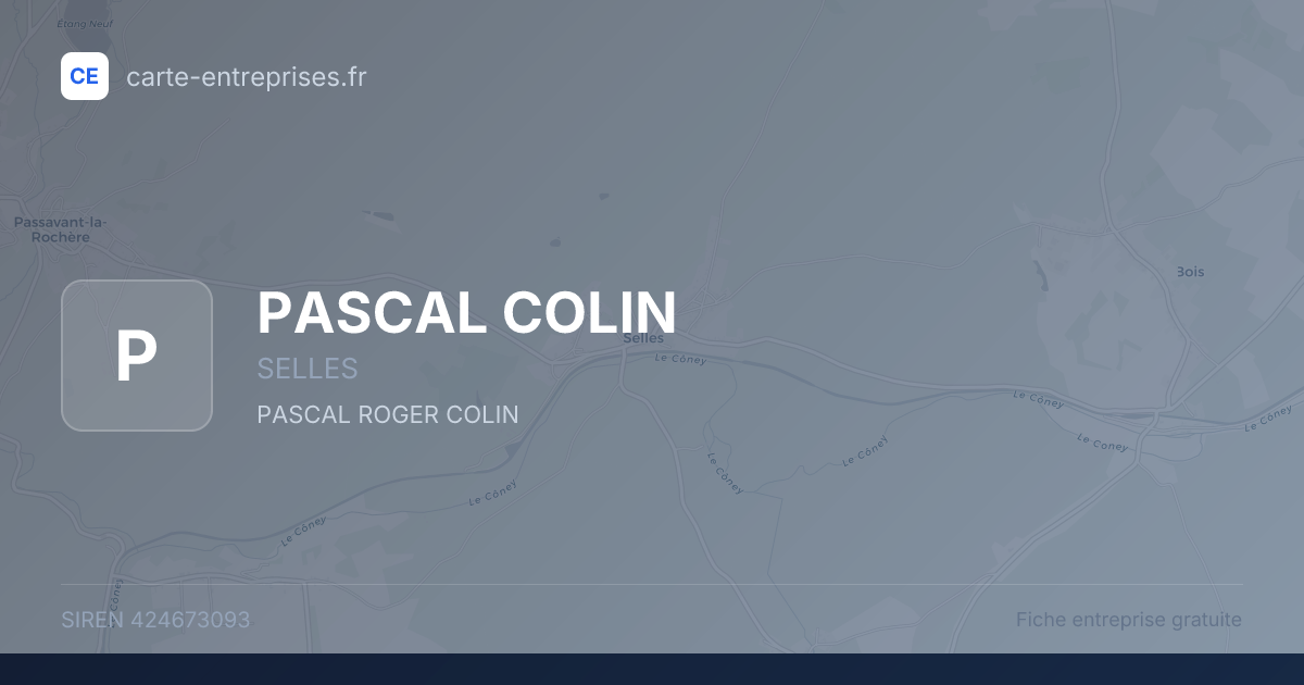 PASCAL COLIN — 424673093 — fiche entreprise