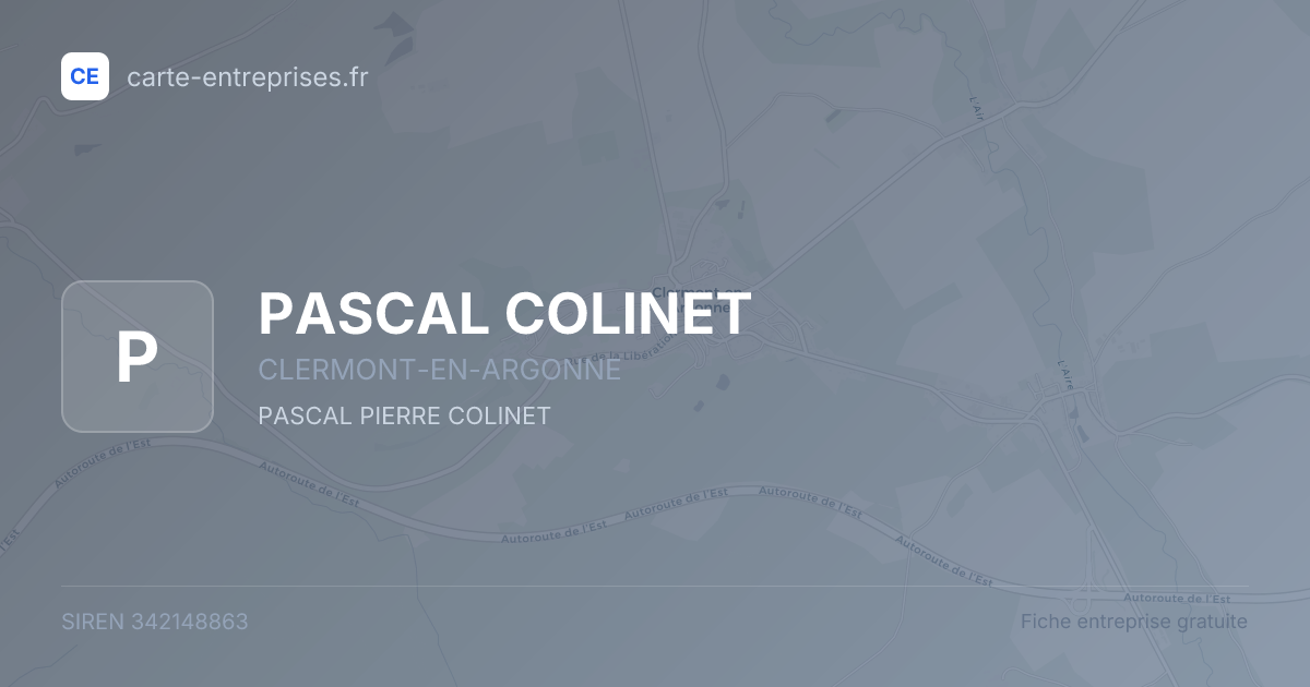 PASCAL COLINET — 342148863 — fiche entreprise