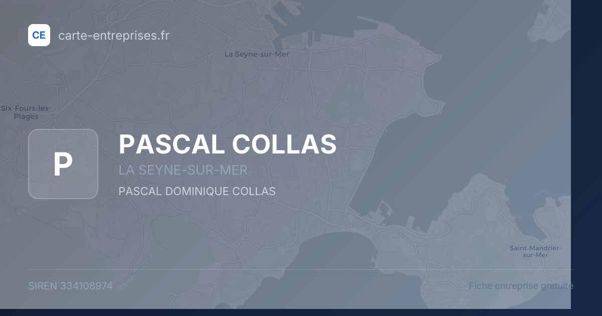 PASCAL COLLAS — 334108974 — fiche entreprise