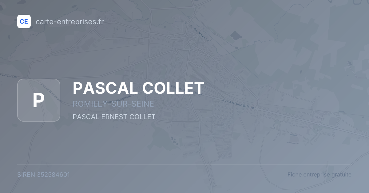 PASCAL COLLET — 352584601 — fiche entreprise