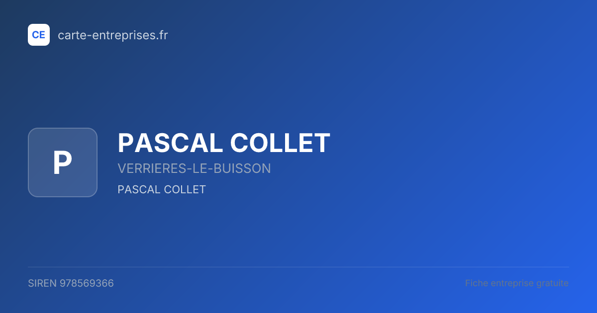 PASCAL COLLET — 978569366 — fiche entreprise