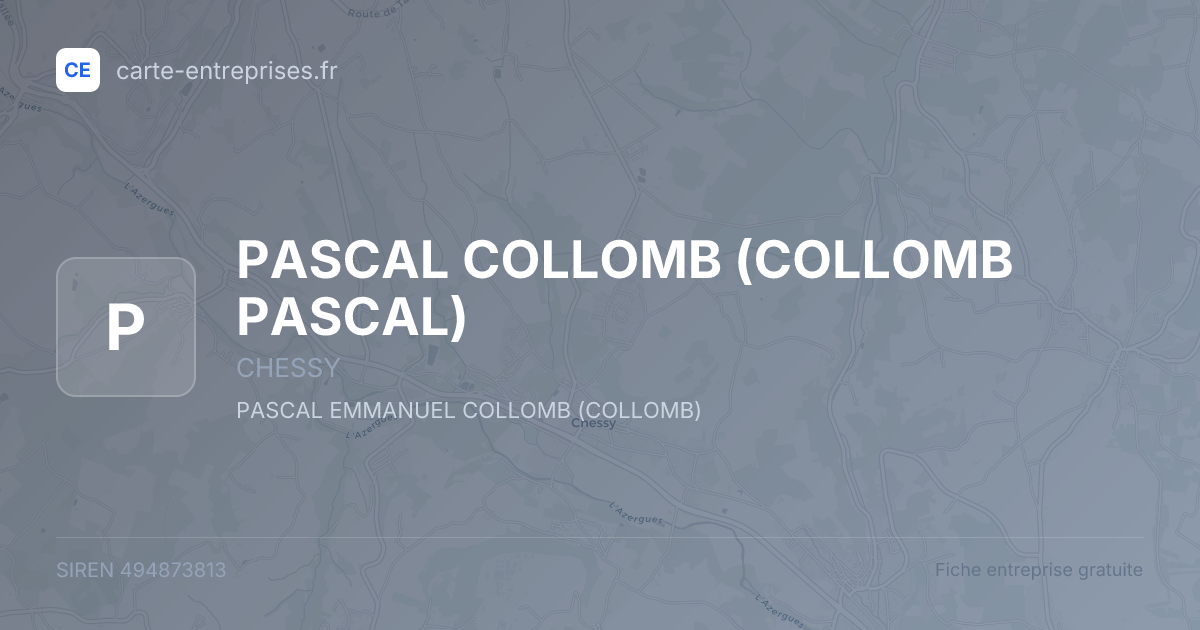 PASCAL COLLOMB (COLLOMB PASCAL) — 494873813 — fiche entreprise