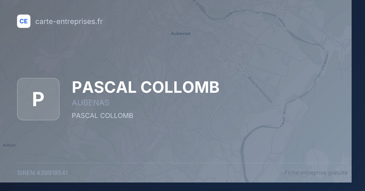 PASCAL COLLOMB — 439918541 — fiche entreprise