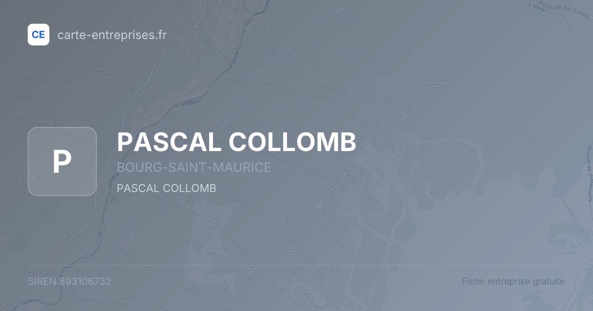 PASCAL COLLOMB — 893106732 — fiche entreprise