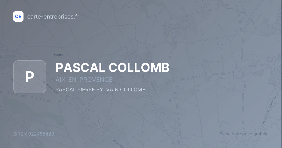 PASCAL COLLOMB — 922455423 — fiche entreprise