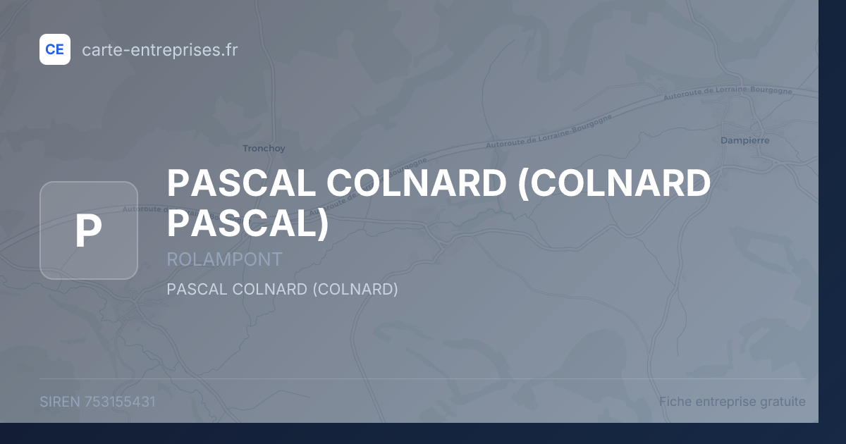 PASCAL COLNARD (COLNARD PASCAL) — 753155431 — fiche entreprise