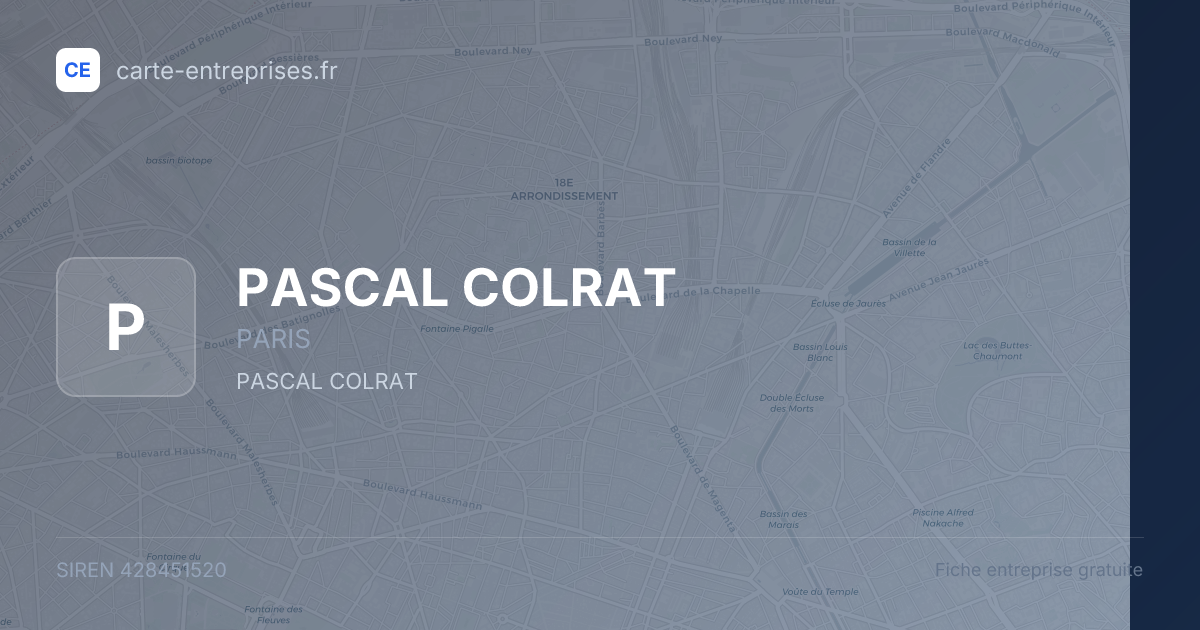 PASCAL COLRAT — 428451520 — fiche entreprise