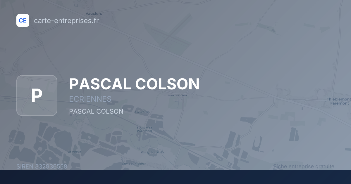 PASCAL COLSON — 332936558 — fiche entreprise