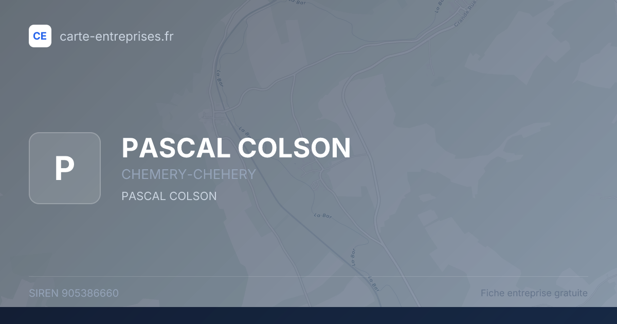 PASCAL COLSON — 905386660 — fiche entreprise