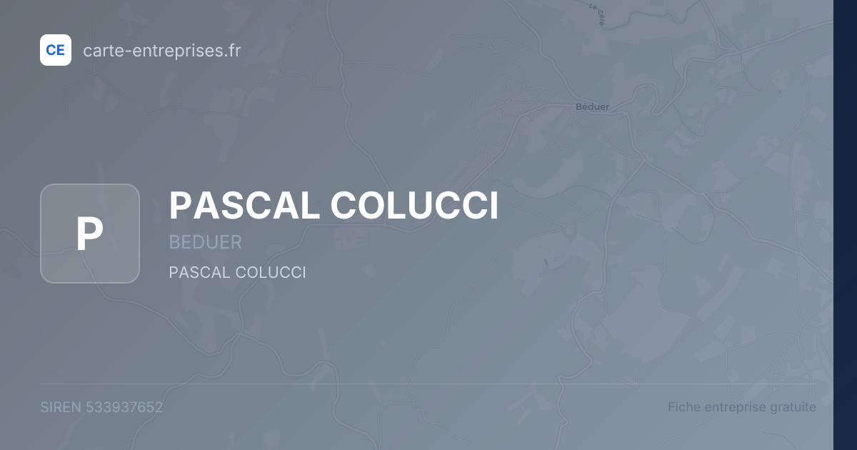 PASCAL COLUCCI — 533937652 — fiche entreprise