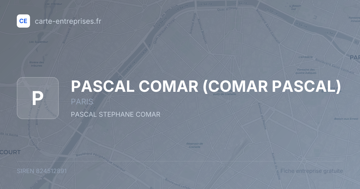PASCAL COMAR (COMAR PASCAL) — 824512891 — fiche entreprise