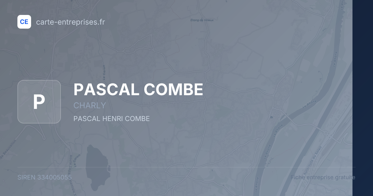 PASCAL COMBE — 334005055 — fiche entreprise